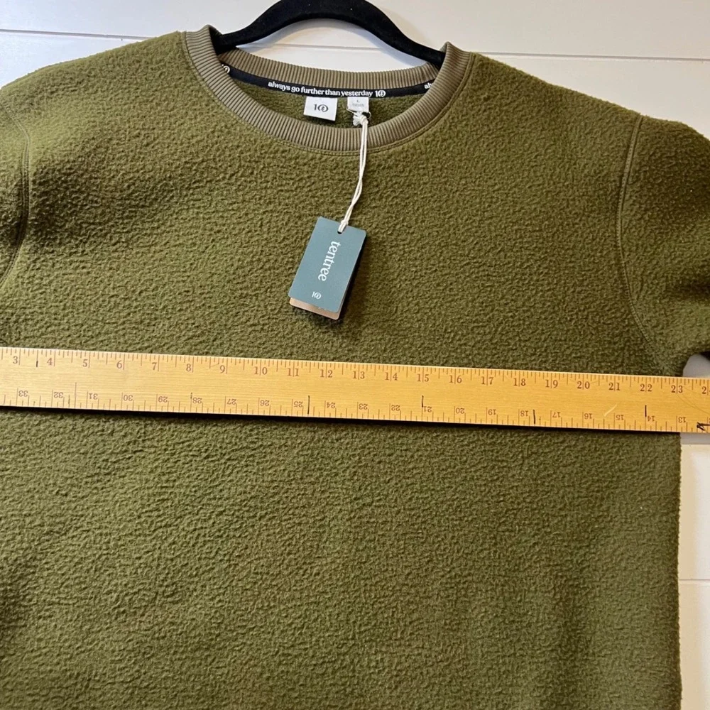 Tentree Ecoloft Crew Fleece Sweatshirt Uniform Green TCW5200-2243 Mens L NWT
